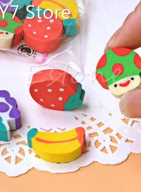 50Pcs Cute Fruit Rubber kawaii Pencil Eraser Children C