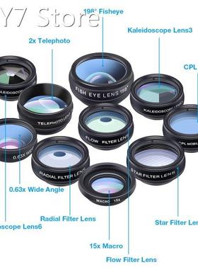 10 in 1 Phone Lens Kit Universal Fisheye Wide Angle Macro Le