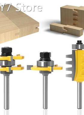 3PC 1/4 8mm Shank Milling Cutter Router Bits T-slot Wood Cu