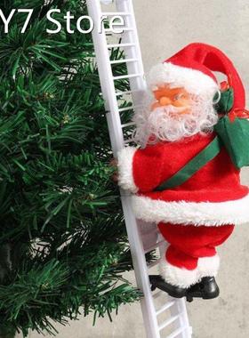 Christmas Santa Claus Electric Climb Ladder Hanging Decorati