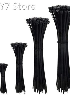 400 Pcs Black Cable Ties Plastic Nylon Zip Ties Self Locking