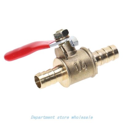 Hose Barb Inline Brass Water Oil Air Gas Fuel Line Shutoff