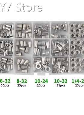 150 Pcs Mulit Size Aluminum Alloy Rivnut Flat Head Rivet Ins