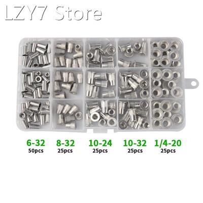 150 Pcs Mulit Size Aluminum Alloy Rivnut Flat Head Rivet Ins
