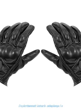 Pair Of Leather Motorcycle Racing Gloves Waterproof Windproo