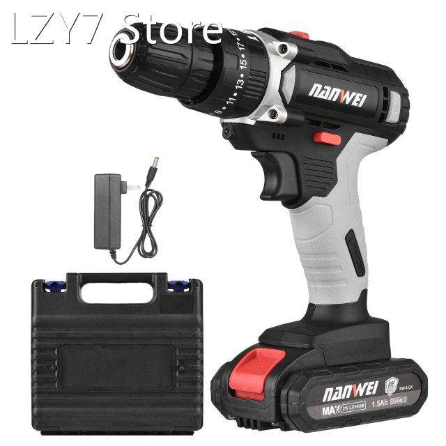 NANWEI 21V Impact Drill Portable Cordless Drill 3/8 Chuck 2