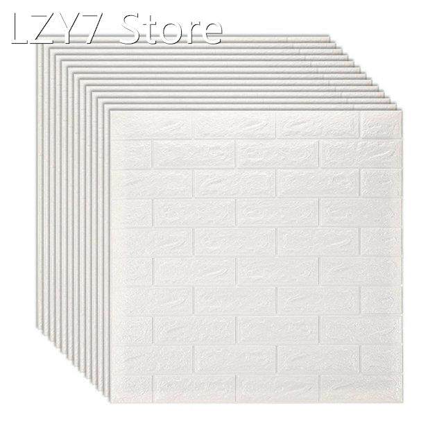 12Pcs Self-Adhesive 3D Brick Sticker DIY Waterproof Foam Wal