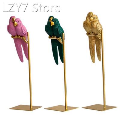 Bird Ornament Multi-color Couple Miniature Parrot Design Del