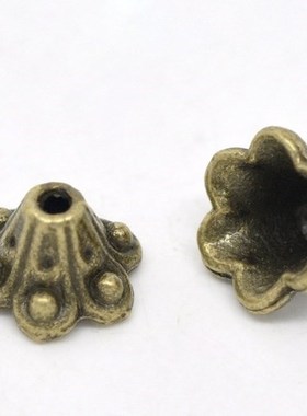 Zinc metal alloy Beads Caps Flower Antique Bronze(Fits 8mm B