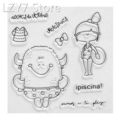 2022 New Cartoon Girl Silicone Clear Seal Stamp DIY Scrapboo