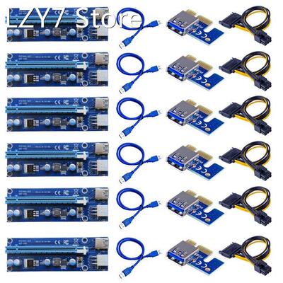 6 pieces VER006C USB 3.0 PCI-E Riser VER 009S Express 1X 4x