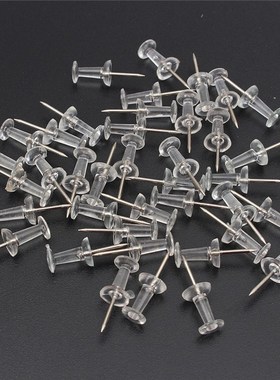 *40Pcs Clear Push Pins Drawing Pins Notice Cork Board Pins T