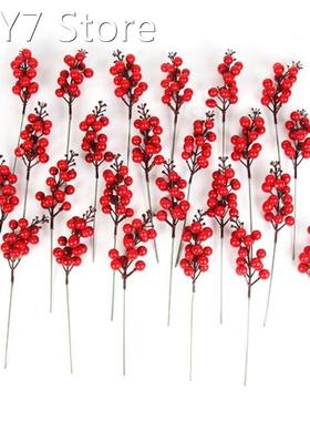 83XC 24 pcs Simulation Berry Branches Artificial Redbubble B