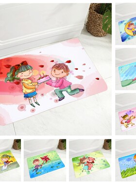 Cartoon Floor Mat for Children Room Cute Boy Girl Bedroom N