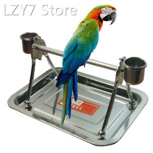Stainless Steel Pet Birds Stand With Feeding Tray Table Top