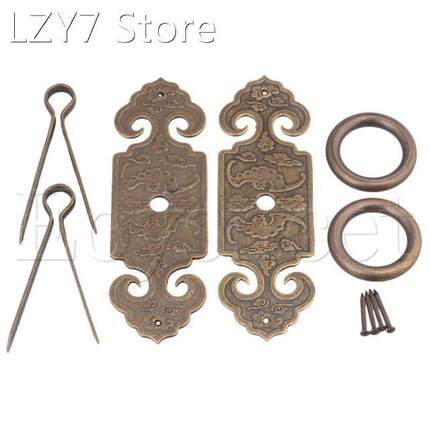 2 x Door Drawer U-shaped Needle Brass Face Plate Pull 10 x 3