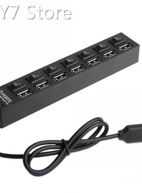 7 Ports LED USB 2.0 Adapter Hub Power on/off Switch Usb Cabl