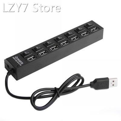 7 Ports LED USB 2.0 Adapter Hub Power on/off Switch Usb Cabl