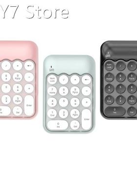 Colorful Retro Wireless Numeric Keypad Calculator 18 Keys fo