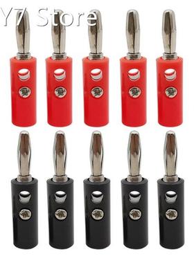 5Pair Silver 4mm Banana Plug Connector Red Black 4mm Audio S