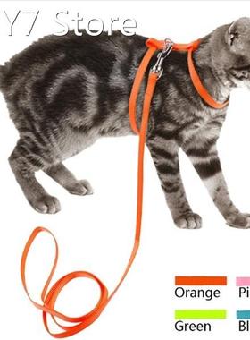 Cat Harness & Leash Set Adjustable Nylon Collar Lead Rab