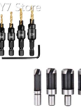 10Pcs Barrel Type Cork Puncher Chamfer Cutter Drill Bit Coun