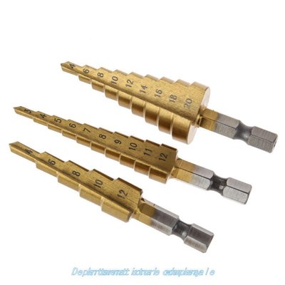 3pcS HSS STeel TiTanium STep Drill BiTS 4-12mm 4-20mm 3-12mm