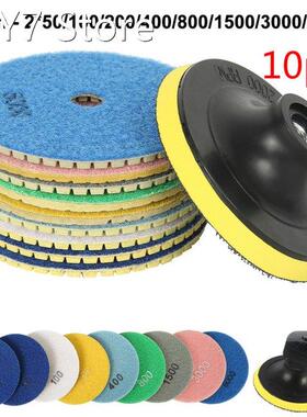 10Pcs 4Inc 100mm Diamond Polishing Pads Kit 50-6000 Grit Wet