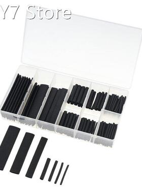 127PCS/Box 2:1 Black Polyolefin Shrinking Assorted Heat Shri
