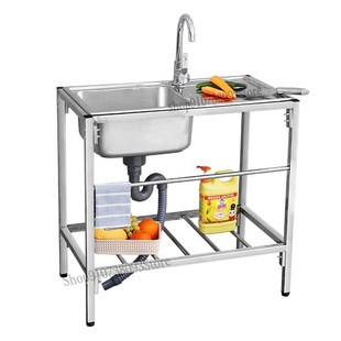 Stainless Steel Sink Table Top Integrated 304 Kitchen Single