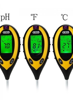 4 IN 1 Digital PH Meter Soil Moisture Monitor Temperature Su