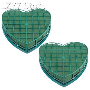 2Pcs Floral Foam Heart-Shaped Flower Holder with Floral Foam