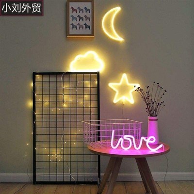 Letter neon light LED lantern girls heart room decorative