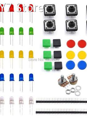Electronics component pack with resistors, LEDs, Switch, Pot