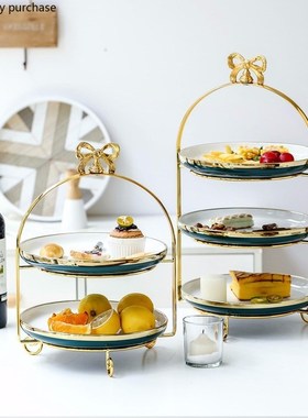 Nordic Simple Gold Double Layer Three Floors Banquet Table F