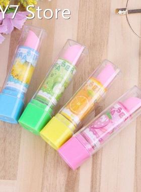 Lovely Lipstick Style Rubber Fruit Pencil Eraser Office Stat