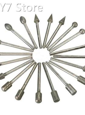 20pcs Electroplated Diamond Burs Abrasive Grinding Heads 6mm