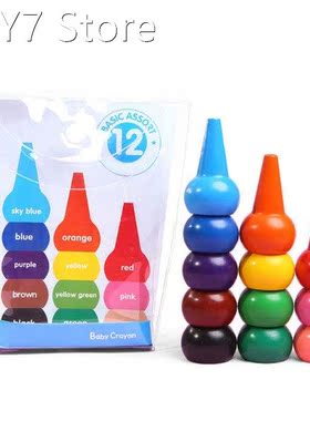 12 Colors 3D Finger Crayons Non Toxic Washable Painting Draw