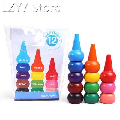 12 Colors 3D Finger Crayons Non Toxic Washable Painting Draw