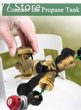 Propane Gases Connector with Gauge for 20lb Propane Cylinder