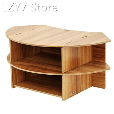 Computer Stand Two-Tier Storage Space Office Desk Corner Sto