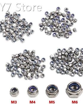 50Pcs M3 M4 M5 M6 DIN985 Galvanized Carbon Steel Self-lockin