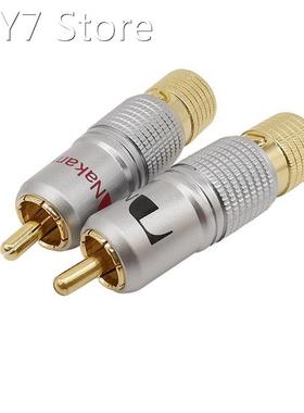 10Pcs High Quality Gold Plated RCA Plug Audio Wire Cable Coa