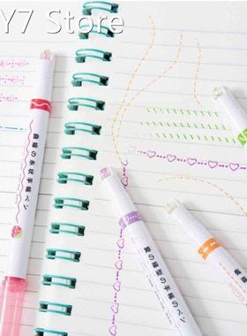 6Pcs/Set Line Shaped Highlighter Pen Color Roller Tip Curve