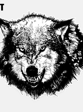 16CM*15.3CM Hungry Wolf Bray Personality Car Window Sticker