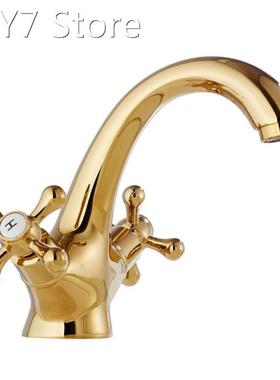 Dual Handle Basin Vessel Sink Taps Deck Mounted Brass Hot an