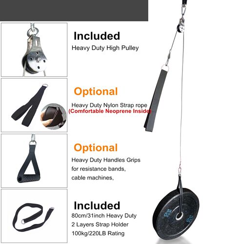 Fitness DIY Pulley Cable Machine Home Gym Workout Equipment