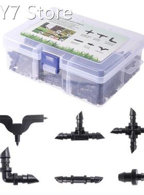 4/7mm Hose Oblique Barbed Connector Kit Tee Elbow Straight F