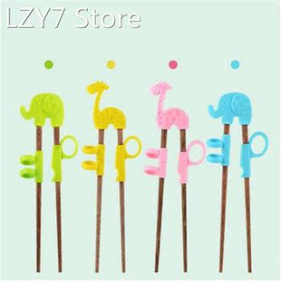 1Pair Cute Children Chopsticks For Kids Baby Wooden Cartoon
