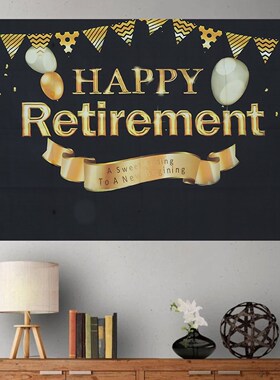 2Size Happy Retirement Photography Background Backdrop Smoot